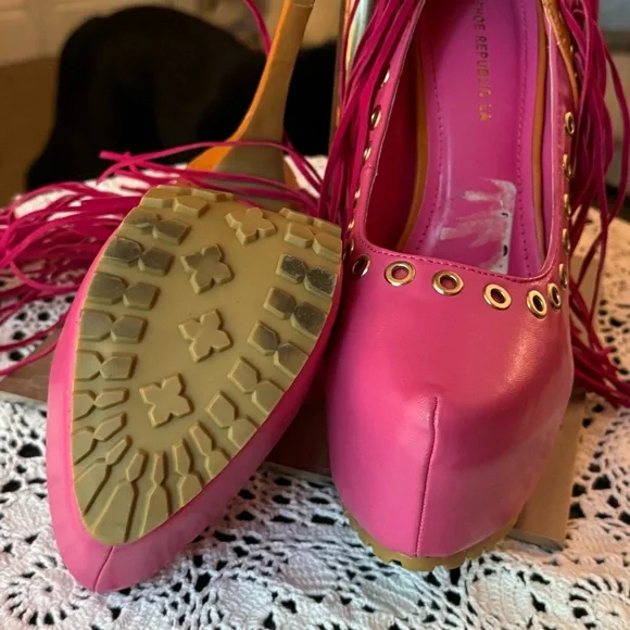 fringe platform heels - Picture 5 of 5